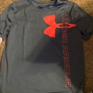 Under Armour Blue and Red Short Sleeve Tee